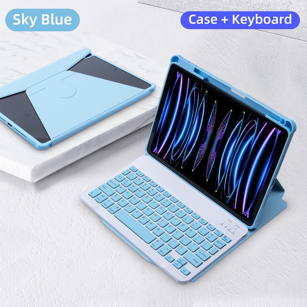 For iPad Keyboard Case For iPad 10th Generation Case For iPad 10.2 9/8/7th Air 3 10.5 Pro Air 4 5 10.9 2018 to 2022 Pro 11 Cover