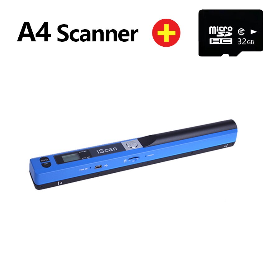 iScan Scanner Document Portable A4 Scanner For Documents Books Office Handheld Mobile Scanners JPG/PDF 900DPI