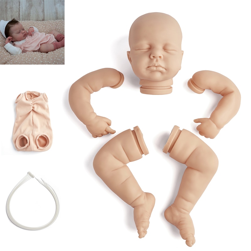 RBG Reborn Kit Reborn Baby Vinyl Kit 20 Inches Loulou Unpainted Unfinished Doll Parts DIY Blank Reborn Vinyl Doll Kit