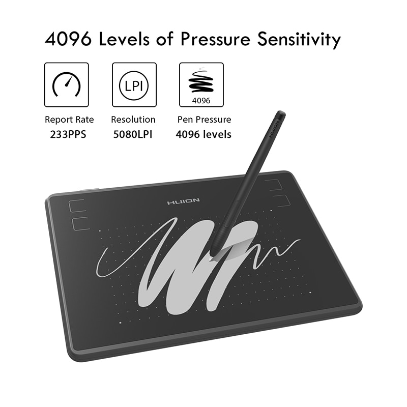 HUION H430P Digital Tablets Signature Graphics Drawing Pen Tablet OSU Game Tablet with Battery-Free Pen Not Including Glove