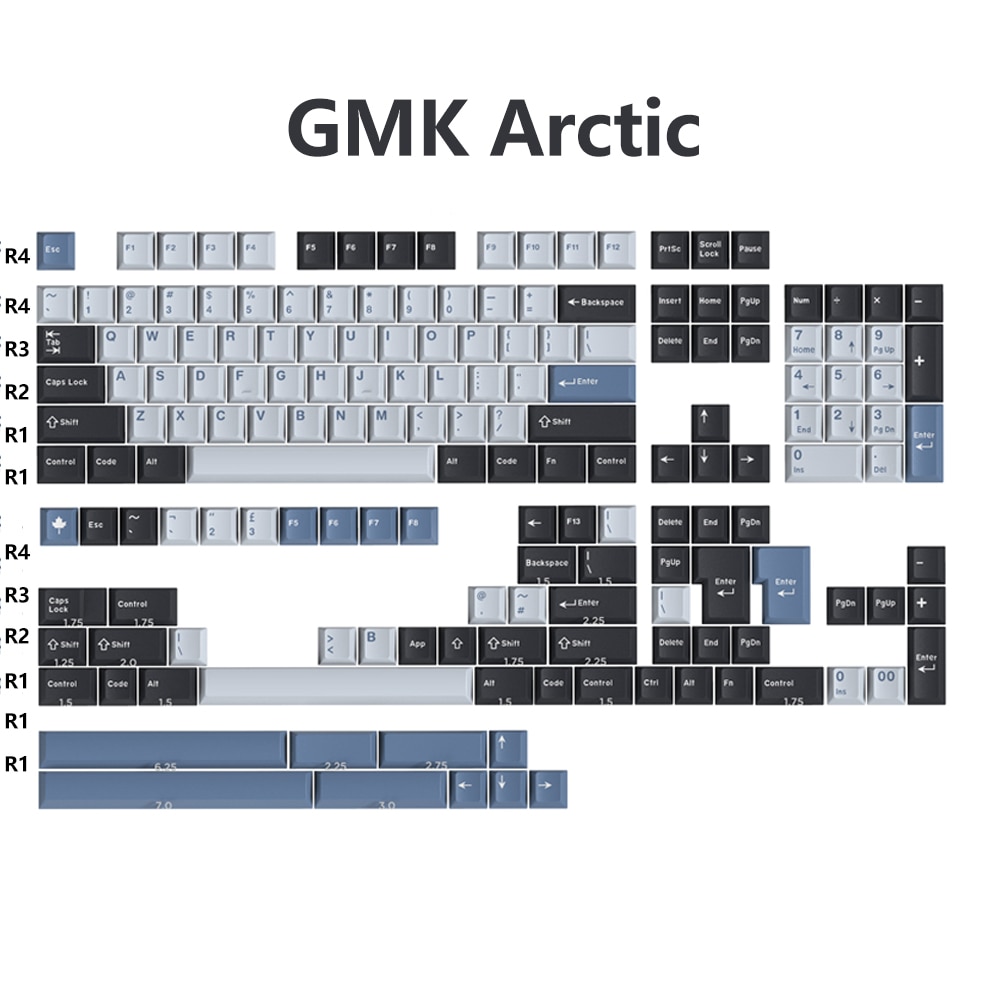 KBDiy GMK Keycap Clone Arctic Red Samurai 8008 WOB Rome Circus Cherry Profile MX Double Shot ABS Keycaps for Mechanicla Keyboard