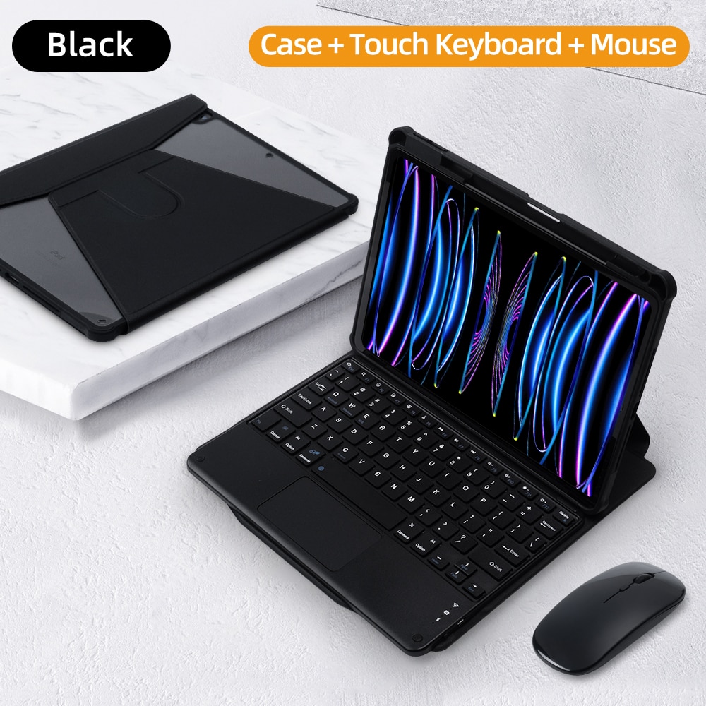 For iPad Keyboard Case For iPad 10th Generation Case For iPad 10.2 9/8/7th Air 3 10.5 Pro Air 4 5 10.9 2018 to 2022 Pro 11 Cover