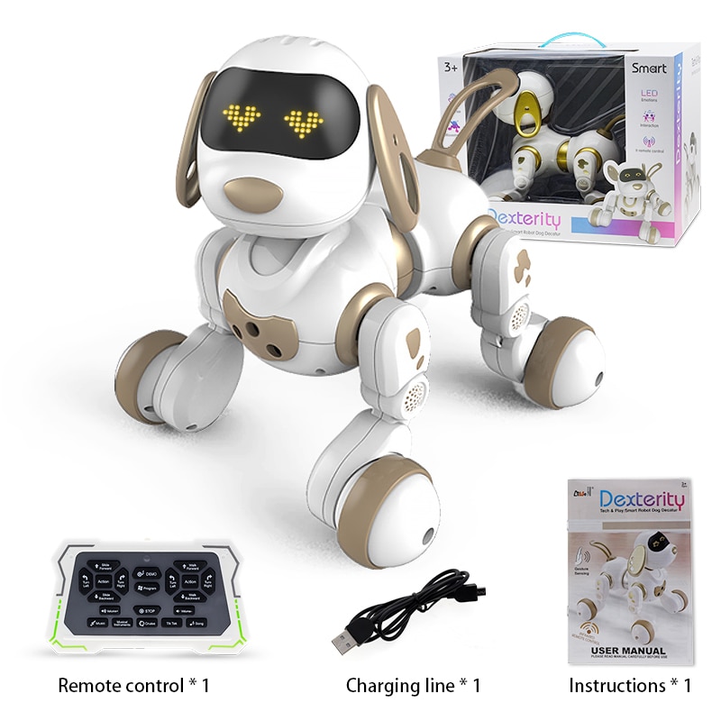 Funny RC Robot Electronic Dog Stunt Dog Voice Command Touch-sense Music Song Robot Dog for Boys Girls Children's Toys 18011
