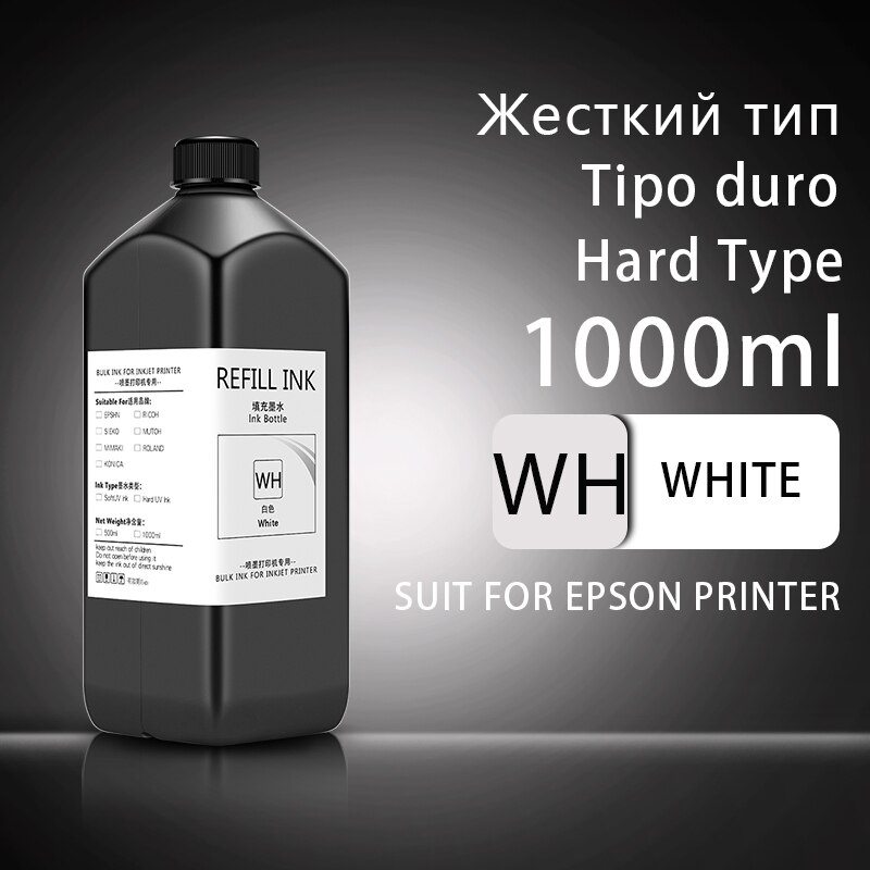 1000ML UV Curing Ink For Epson XP600 TX800 XP-600 TX-800 L800 L805 L1800 R290 R300 1390 1400 1410 1430 DX5 DX7 DX10 UV Printer