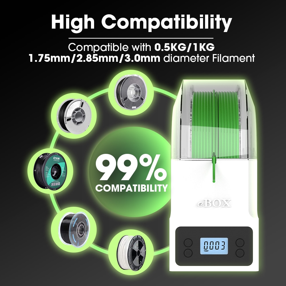 eSUN BOX Lite 3D Filament Dryer Box Drying Filaments Storage Box Keeping Filament Dry Holder Free 3D Printing Tools