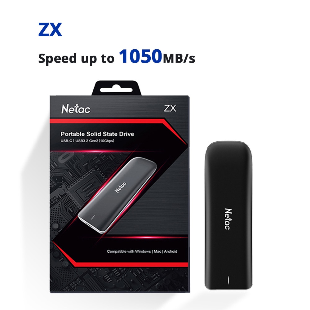 Netac External SSD 500GB 250GB Portable SSD 1TB 2TB SSD External Hard drive USB 3.2 Type C External Solid State Drive For Laptop