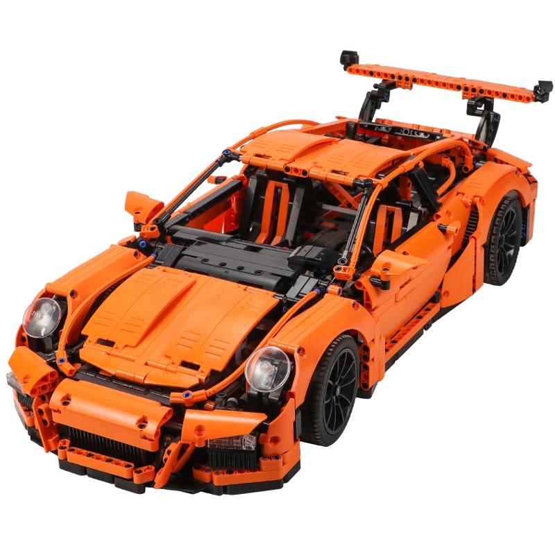 MOC Technical Brick Orange Super SportsCar Model Compatible 42056 Building Blocks Kid Educational Toy Birthdays Gifts Set