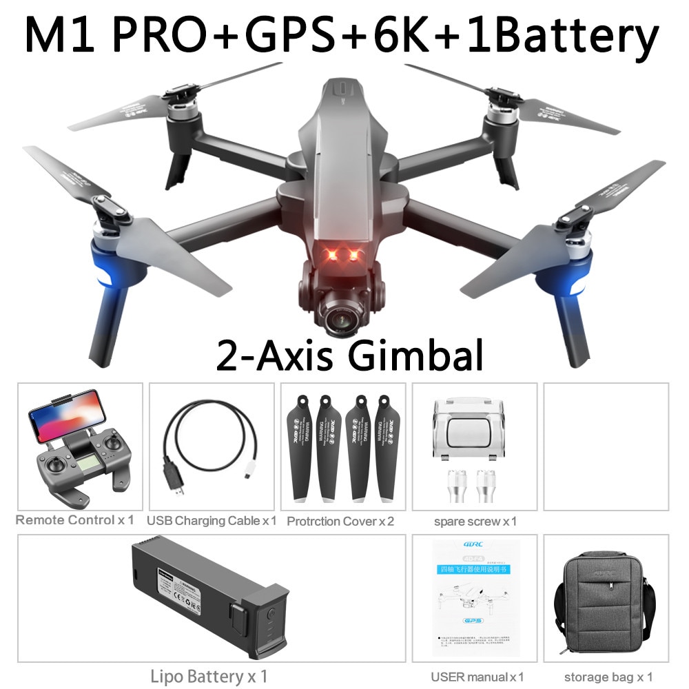 2021 M1 Pro 2 drone 4k HD mechanical 2-Axis gimbal camera 5G wifi gps system supports TF card drones distance 1.6km