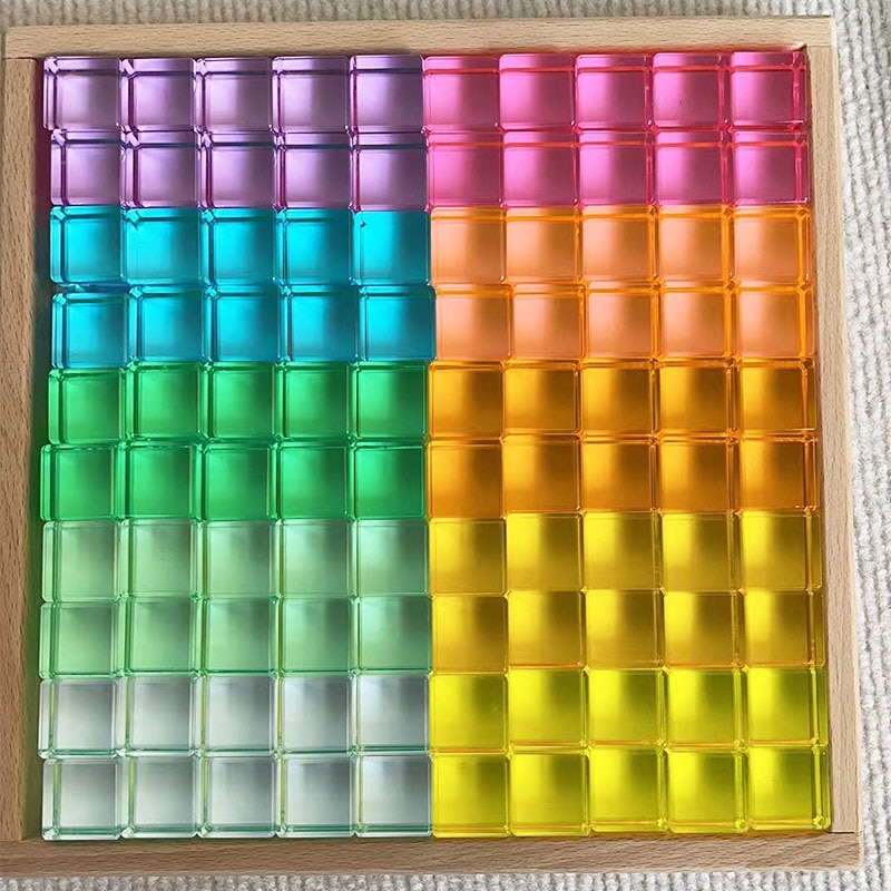 Acrylic Cubes Blocks Gem Blocks Kids Learning Color Light & Shadow Transmission Stacking Toys Baby Montessori Educational Toys