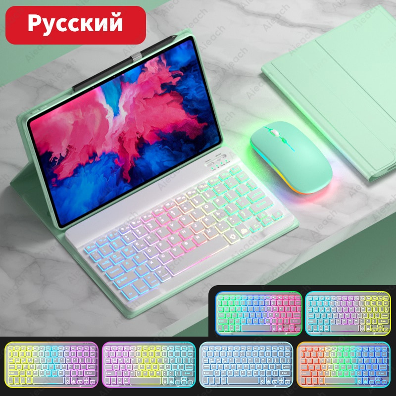 AIEACH Keyboard Case For Lenovo Tab P11 Pro P11 Plus P12 M10 3rd gen Case Bluetooth Keyboard Mouse Cover For Xiaoxin Pad 2022