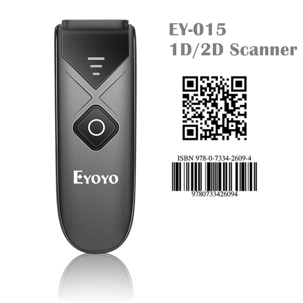 Eyoyo EY-015 Mini Barcode Scanner USB Wired/Bluetooth/ 2.4G Wireless 1D 2D Scanner QR PDF417 EAN13 Data Matrix Bar code Reader