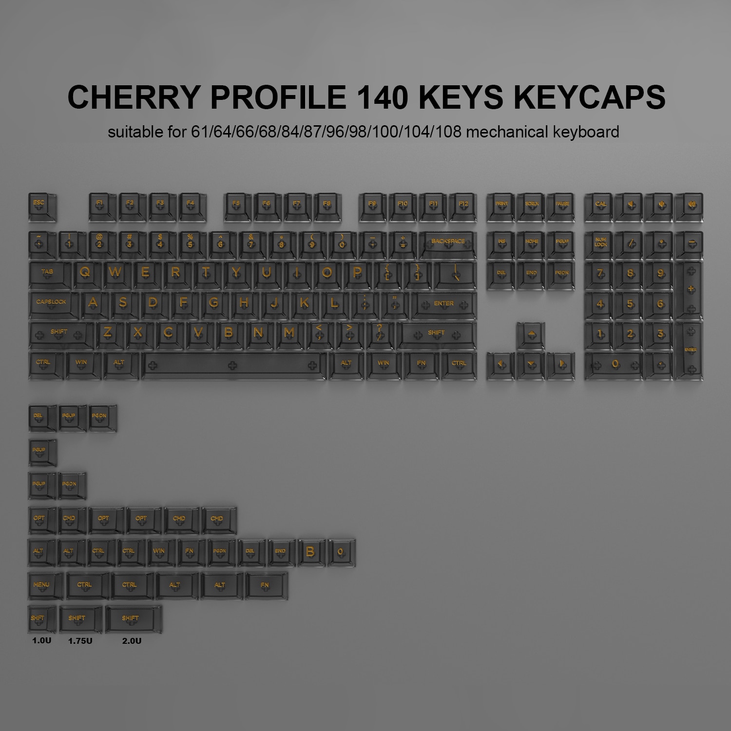 OSA Profile Transparent Japanese Keycaps 82 Key Shine Through Backlit Keycap for Cherry Gateron Mx Switch Backlit Gamer Keyboard
