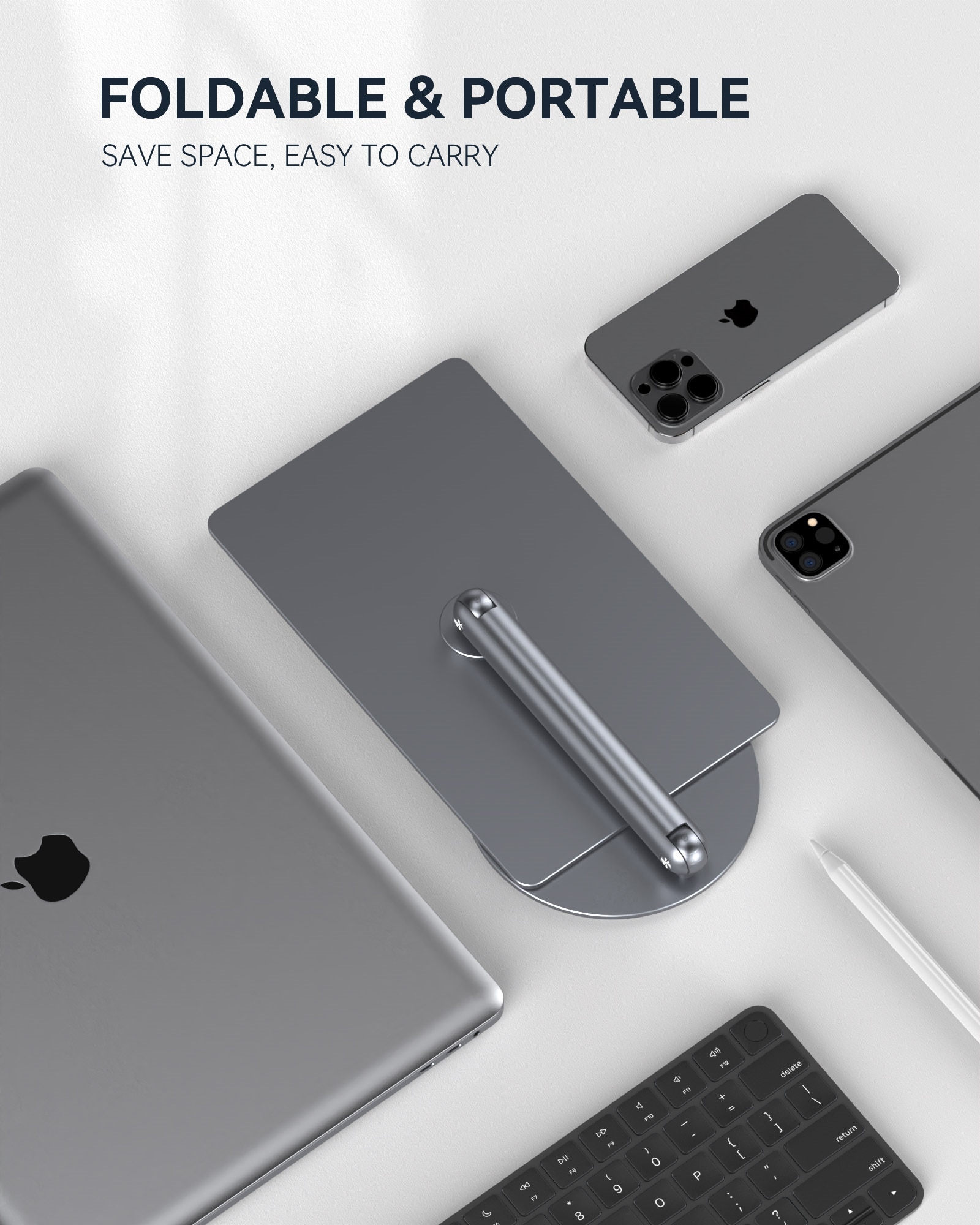 LULULOOK Magnetic Stand For iPad Pro,360° Rotation Base Adjustable Foldable Holder For iPad Pro 12.9/11 iPad Air 5/4th Bracket