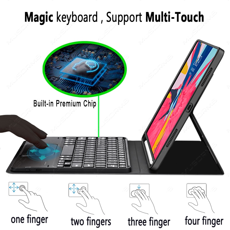 Magic Case Keyboard for Samsung Tab A8 A7 S6 Lite 2022 Touchpad Backlit Tab S8 S7+ S7 FE S8+ Plus S8 Ultra Portuguese Korean