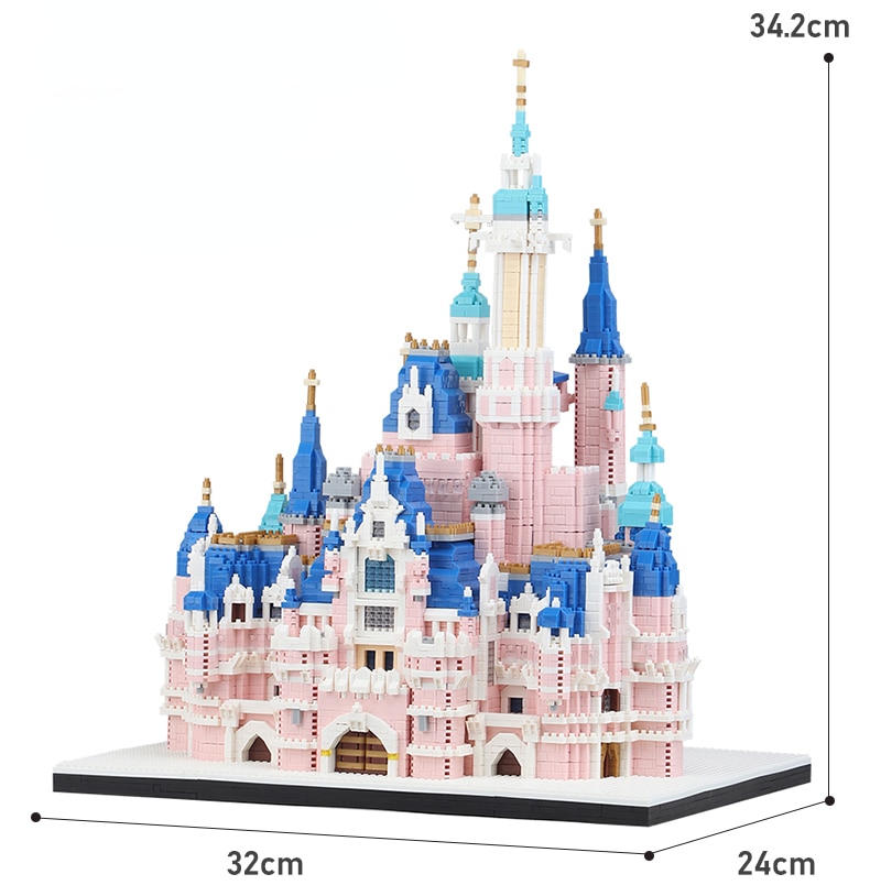 6300PCS Large Castle Building Blocks Pink Series Castle Church Bricks Adult High Difficulty Construction Toys Girls Gift