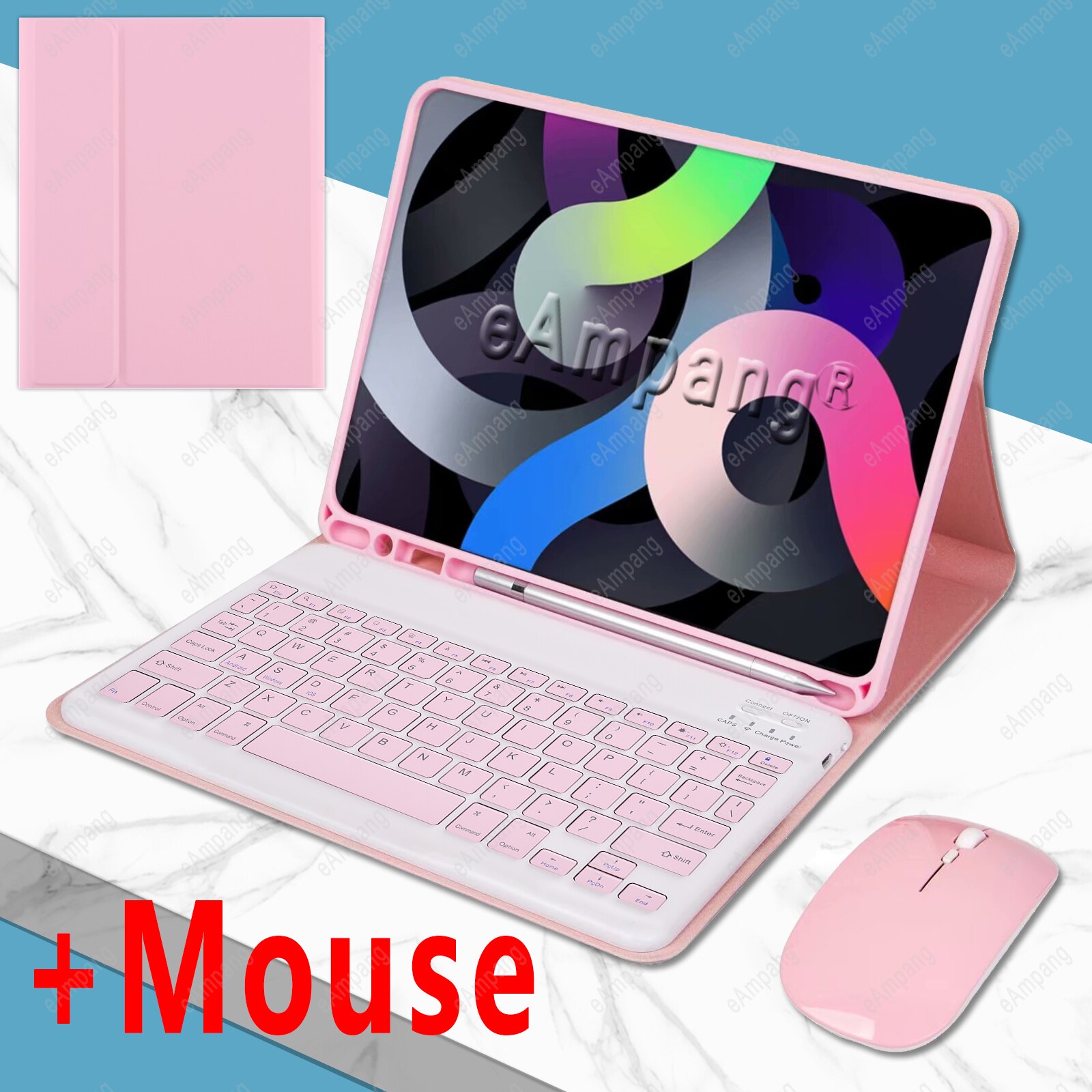 For iPad 10.2 Keyboard Case Mouse iPad Pro 11 Air 4 10.9 Air 3 2 Pro 9.7 10.5 6th 7th 8th 9th 10th Gen 2021 2022 Russian Spanish