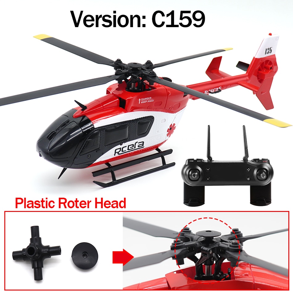 EC-135 Scaled 100 Size 4 Channels Gyro Stabilized RC Helicopter for Adults Professional Beginner Remote Control Hobby Toys - RTF