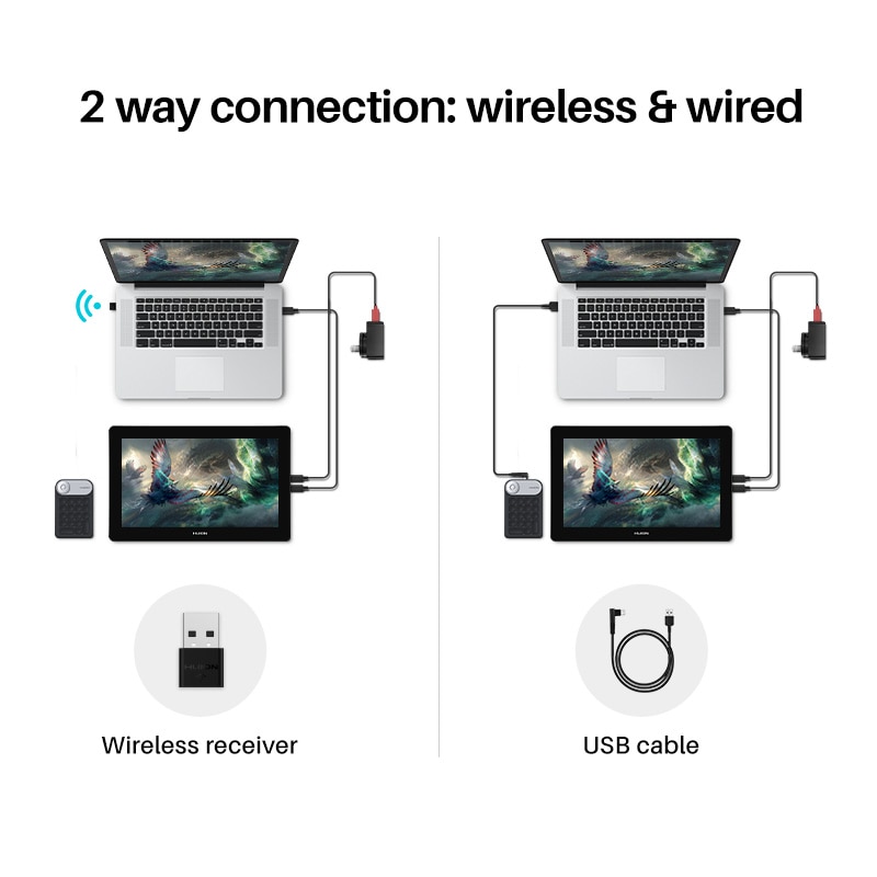 HUION KD100 Keydial Mini Keyboard for Graphics Drawing Tablet Multifunction Wireless Digital Keyboard Keypad 18 Shortcut Keys