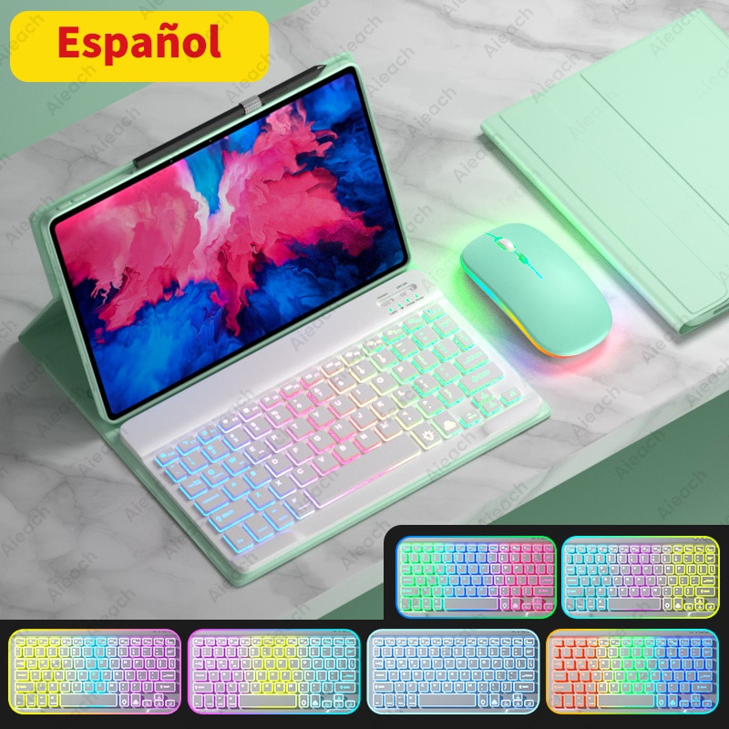 AIEACH Keyboard Case For Lenovo Tab P11 Pro P11 Plus P12 M10 3rd gen Case Bluetooth Keyboard Mouse Cover For Xiaoxin Pad 2022