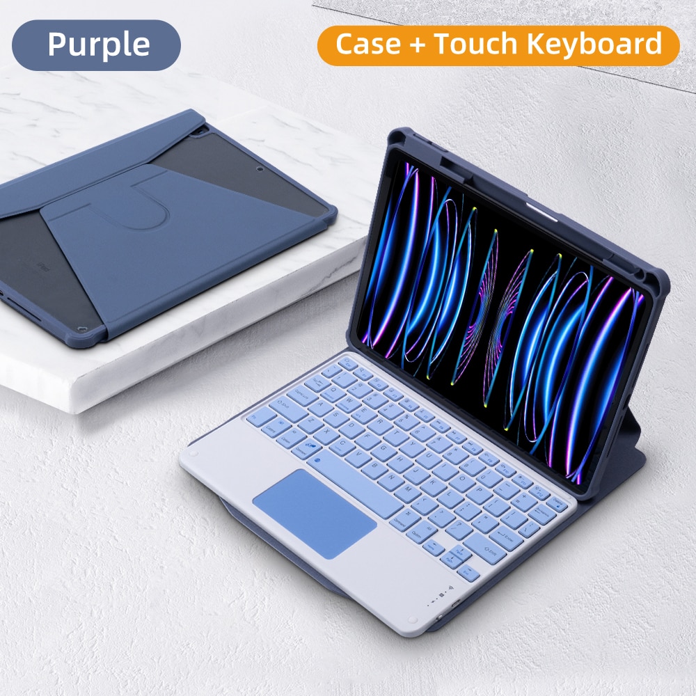 For iPad Keyboard Case For iPad 10th Generation Case For iPad 10.2 9/8/7th Air 3 10.5 Pro Air 4 5 10.9 2018 to 2022 Pro 11 Cover