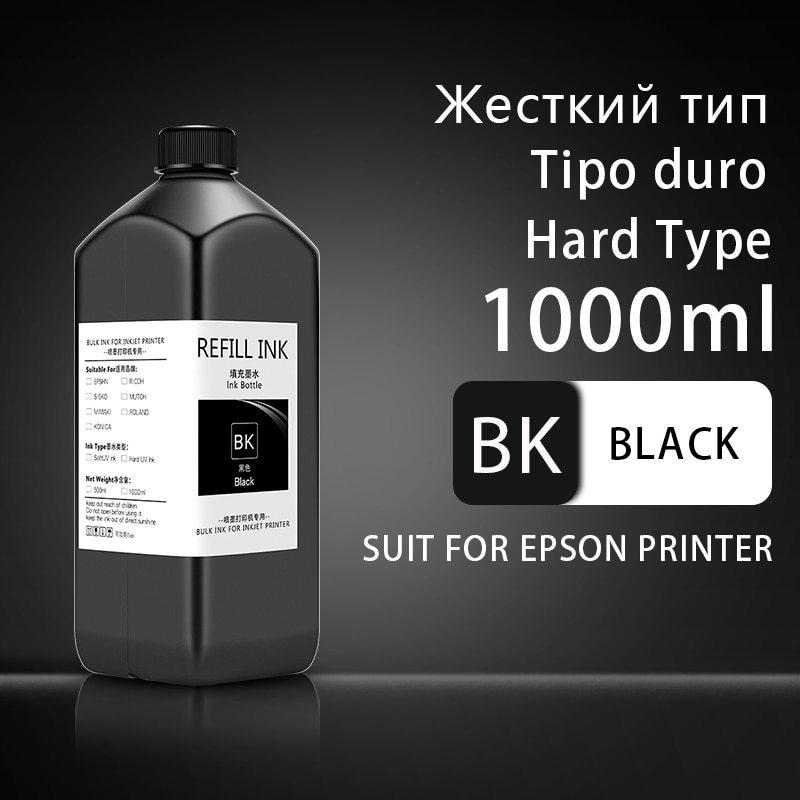 1000ML UV Curing Ink For Epson XP600 TX800 XP-600 TX-800 L800 L805 L1800 R290 R300 1390 1400 1410 1430 DX5 DX7 DX10 UV Printer