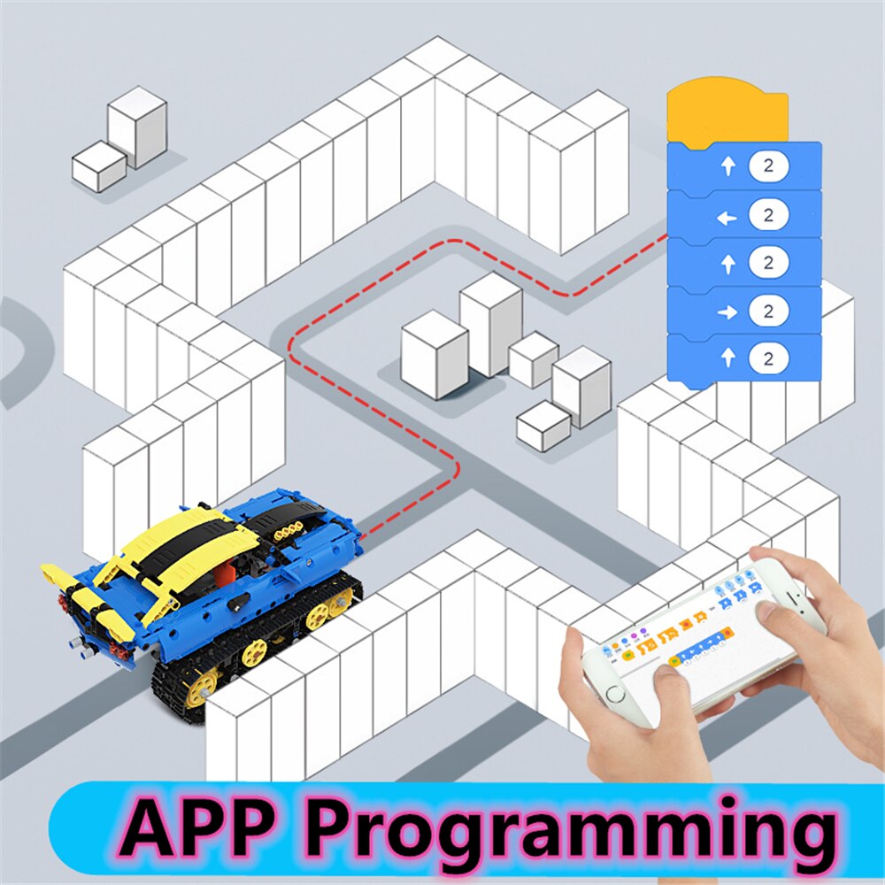 RC Racing Car Bricks Off-road Vehicle Tank Electric Building Blocks Technical APP Program Control Driving Toys Boy Gifts 572 PCS