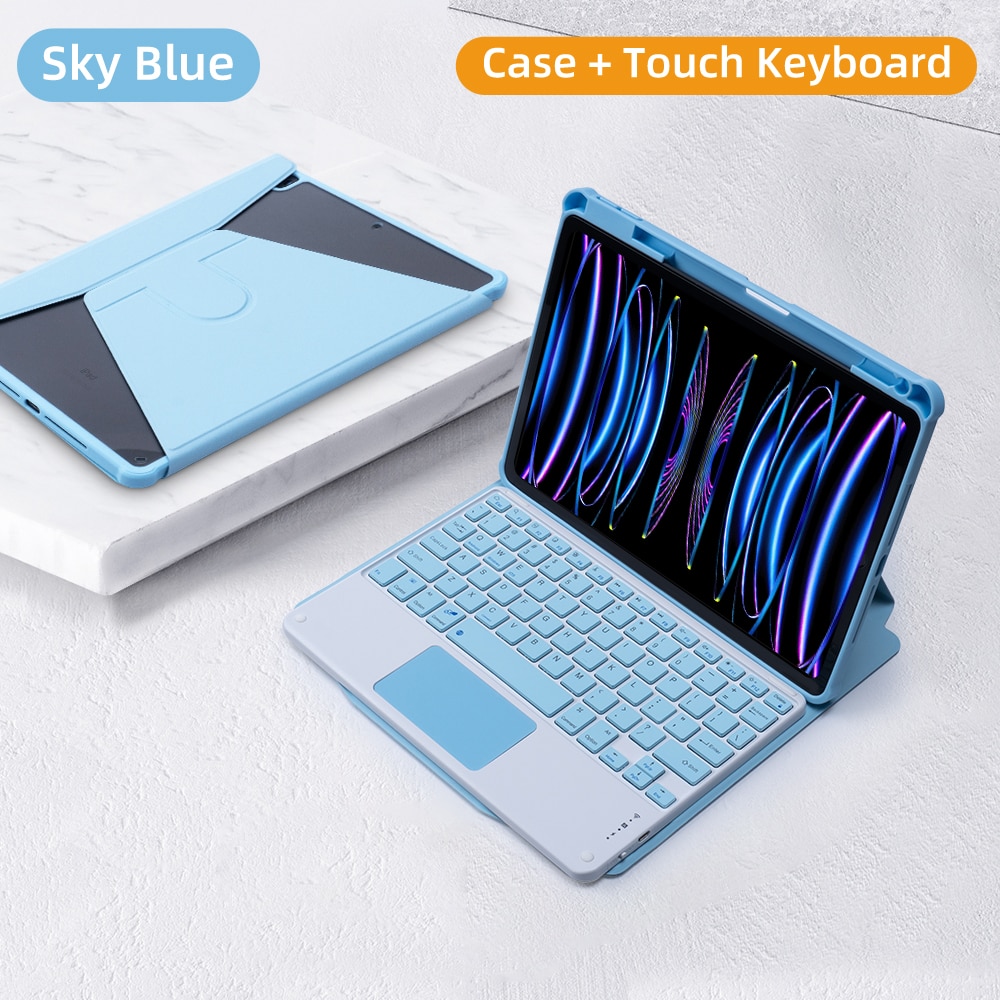 For iPad Keyboard Case For iPad 10th Generation Case For iPad 10.2 9/8/7th Air 3 10.5 Pro Air 4 5 10.9 2018 to 2022 Pro 11 Cover
