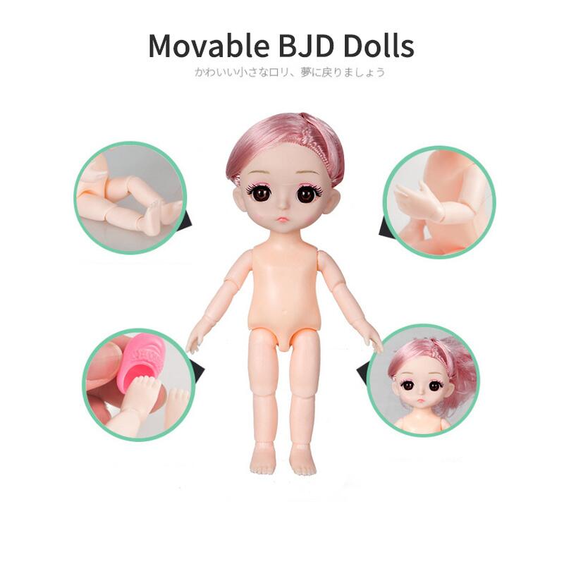 8pcs/Set BJD Jointed Doll 16cm13 Ball Joints Fashion Dolls With Full Set Clothes Dress Up Girl Toy Birthday Gift