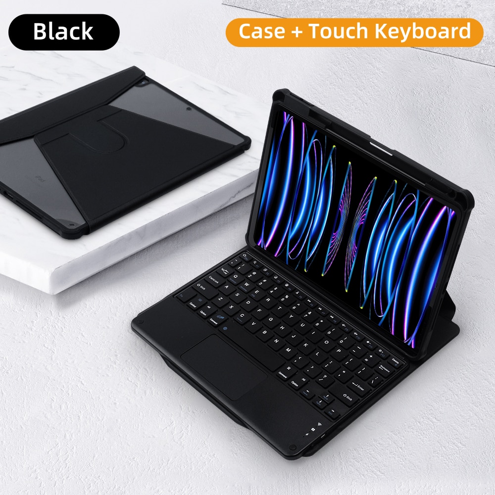 For iPad Keyboard Case For iPad 10th Generation Case For iPad 10.2 9/8/7th Air 3 10.5 Pro Air 4 5 10.9 2018 to 2022 Pro 11 Cover