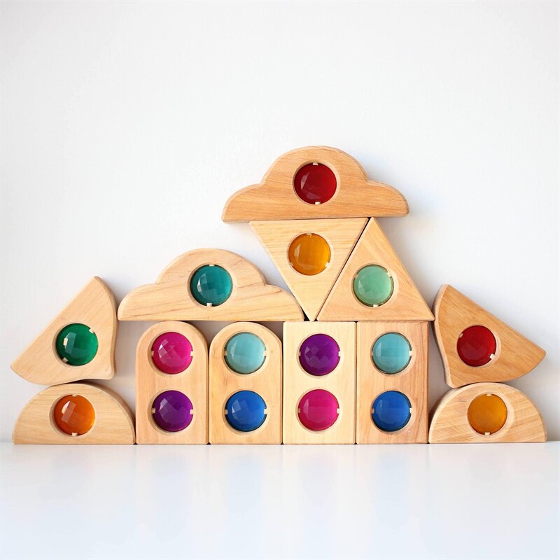 Acrylic Cubes Blocks Gem Blocks Kids Learning Color Light & Shadow Transmission Stacking Toys Baby Montessori Educational Toys