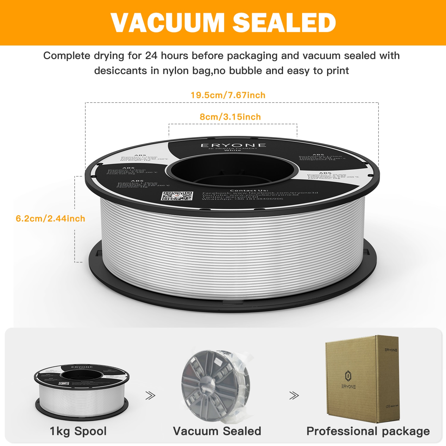 ERYONE Promotion New Arrival ASA ABS PETG/PLA Carbon Fiber 1.75mm 3D Printing Filament 1KG For 3D FDM Printer Fast Shipping