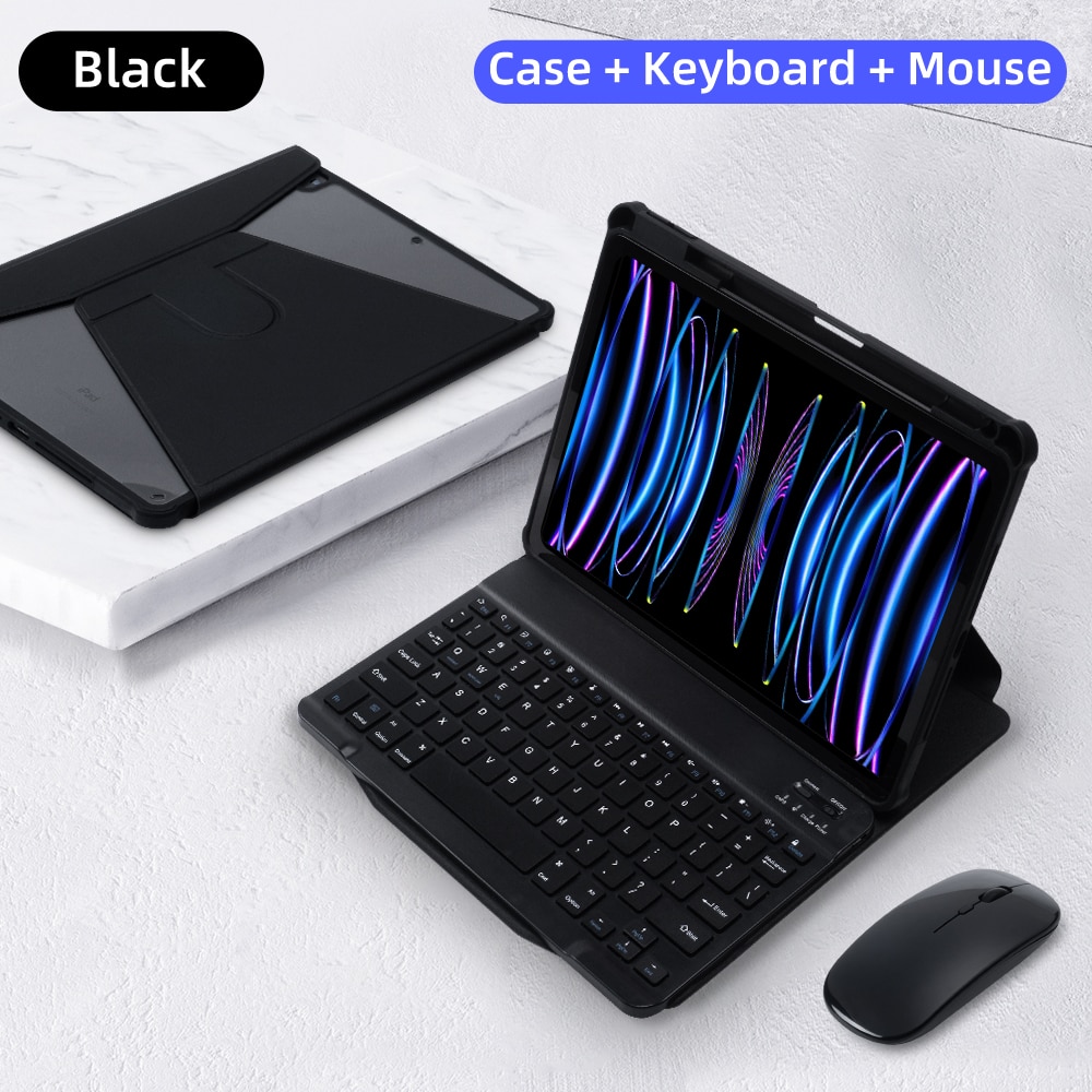 For iPad Keyboard Case For iPad 10th Generation Case For iPad 10.2 9/8/7th Air 3 10.5 Pro Air 4 5 10.9 2018 to 2022 Pro 11 Cover