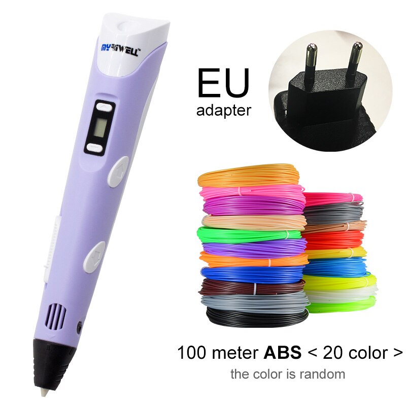 Myriwell 3D Pen LED Screen DIY 3D Printing Pen 100m ABS Filament Creative Toy Gift For Kids Design Drawing