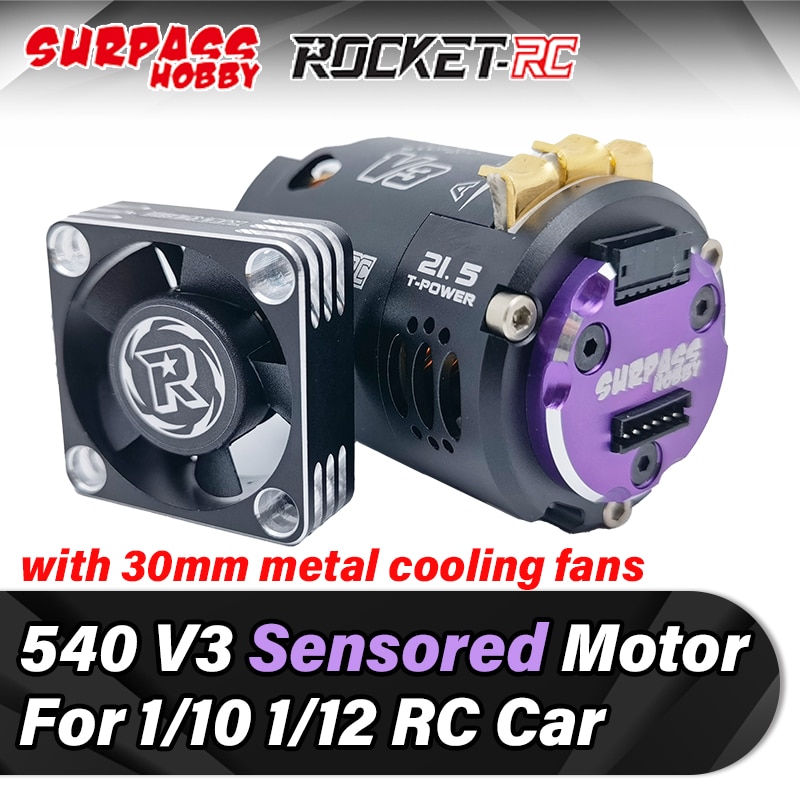 Surpass Hobby Rocket 540 V3 Sensored Brushless Motor Waterproof 3.5T 10.5T 25.5T 21.5T 13.5T for 1/10 1/12 RC Car Drift Truck