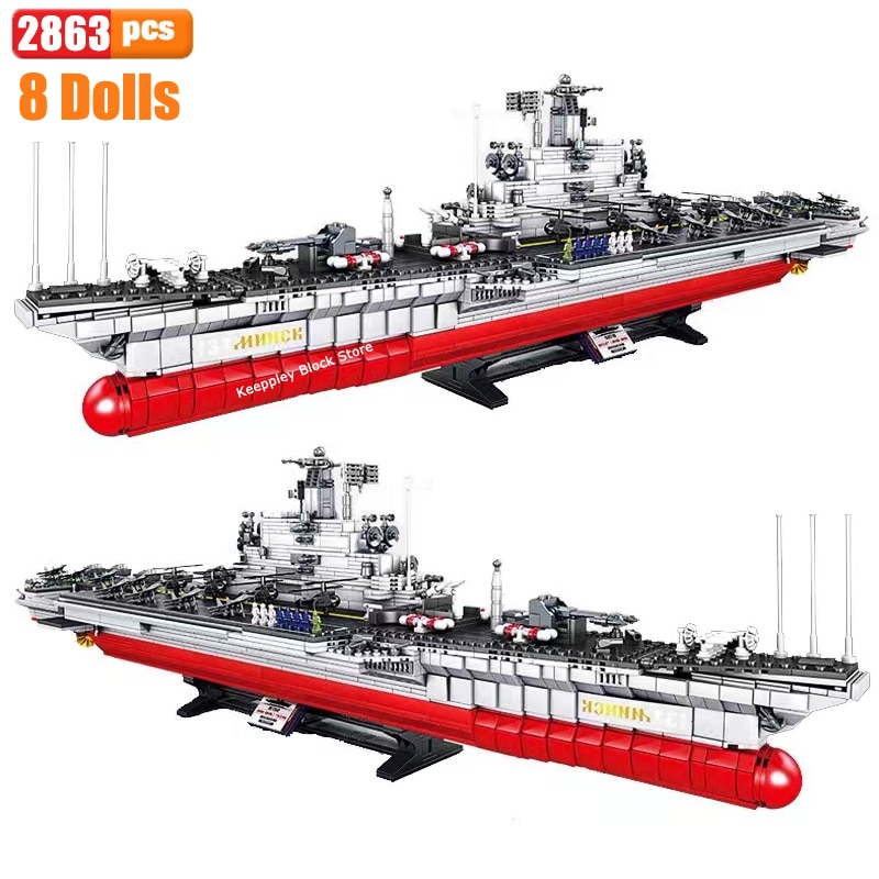 Sembo Block ShanDong Aircraft Carrier With LED Building Blocks Military Battleship Brick Weapon Warship Toys Warcraft Ship Boat