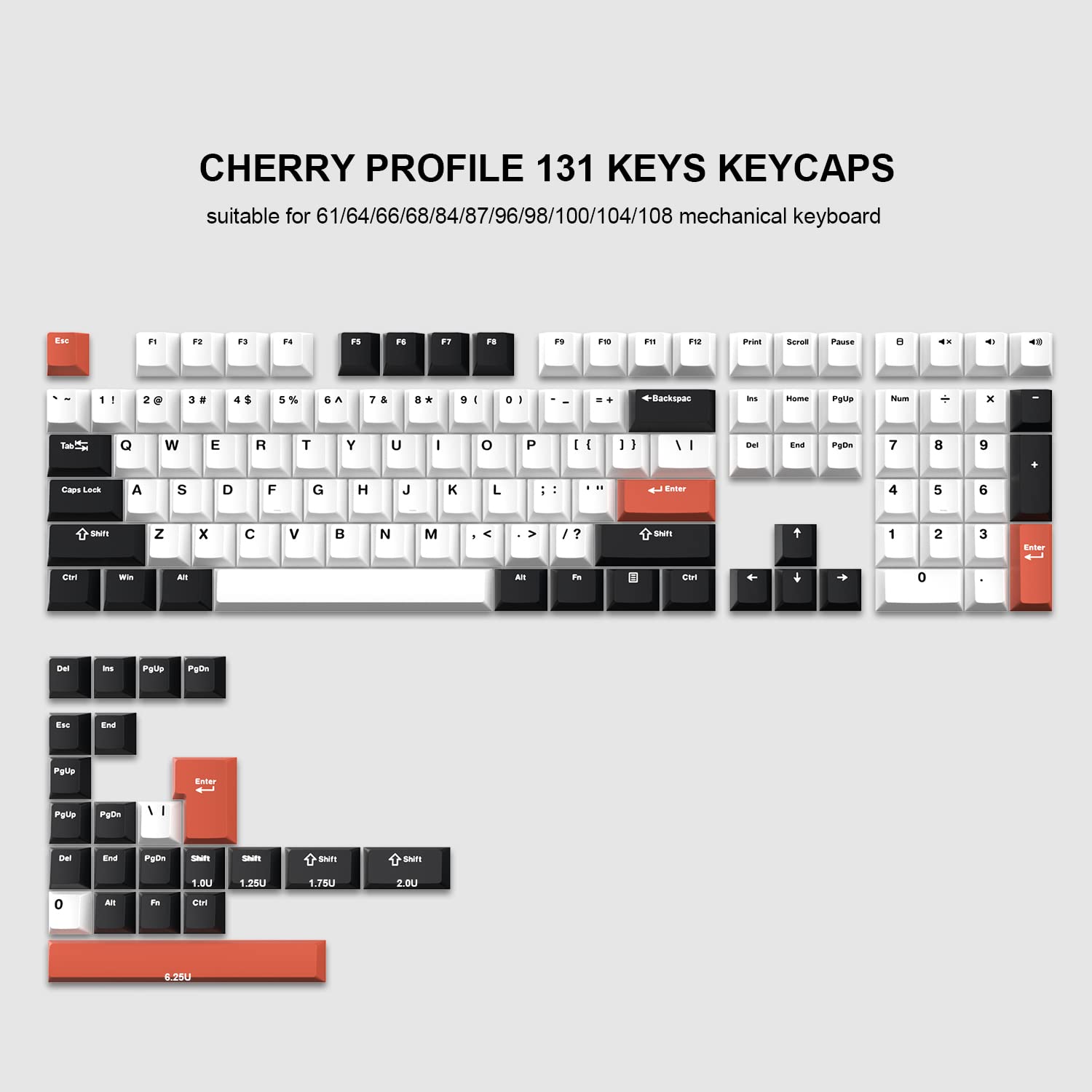 132 Keys PBT Keycaps Cherry Profile Purple Double Shot Set for Mechanical Gamer Keyboard For GK61 Anne Pro 2 Gateron Switches