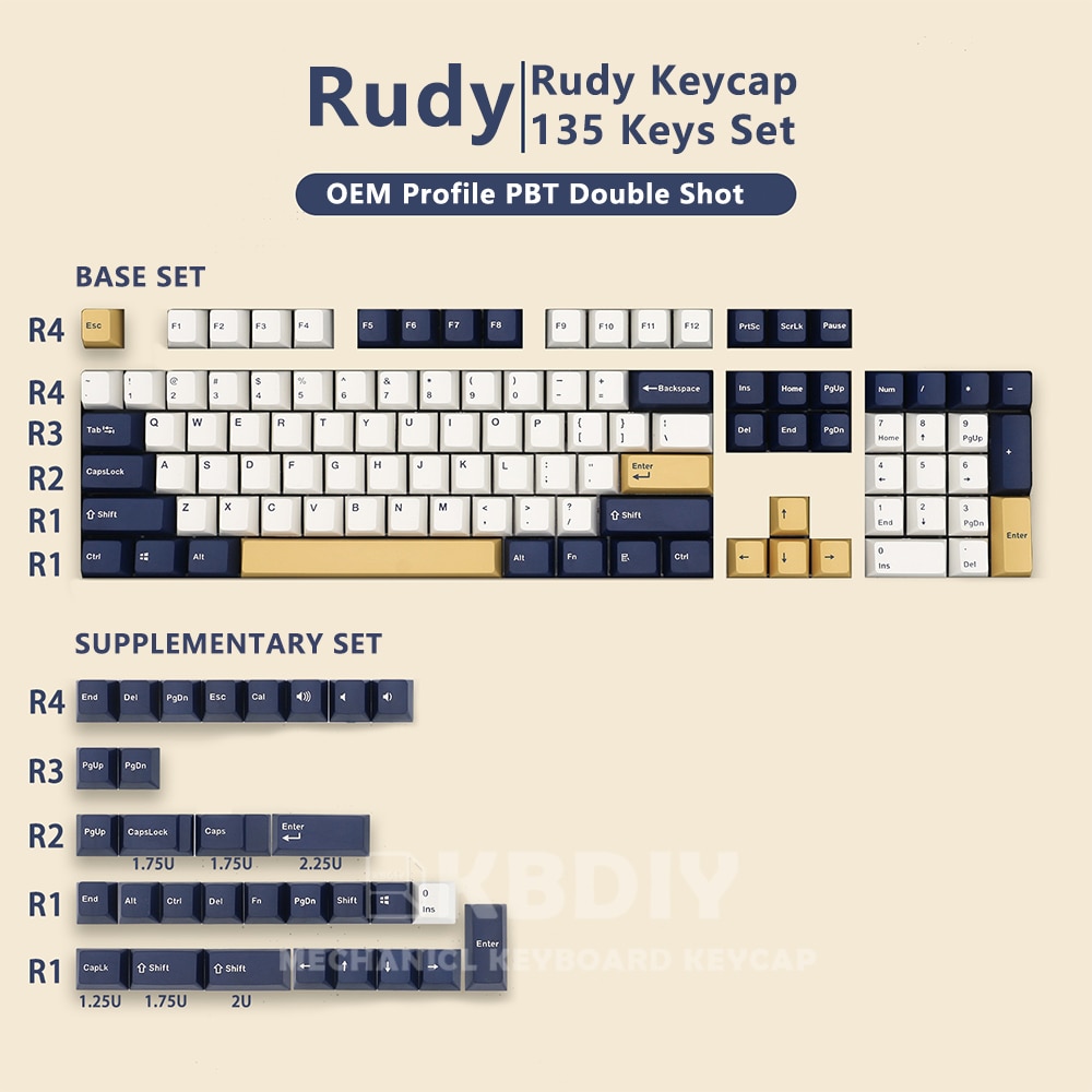 KBDiy GMK Keycap Clone Olivia Arctic Red Blue Samurai Darling Rudy OEM Profile Double Shot PBT Keycaps for Mechanicla Keyboard