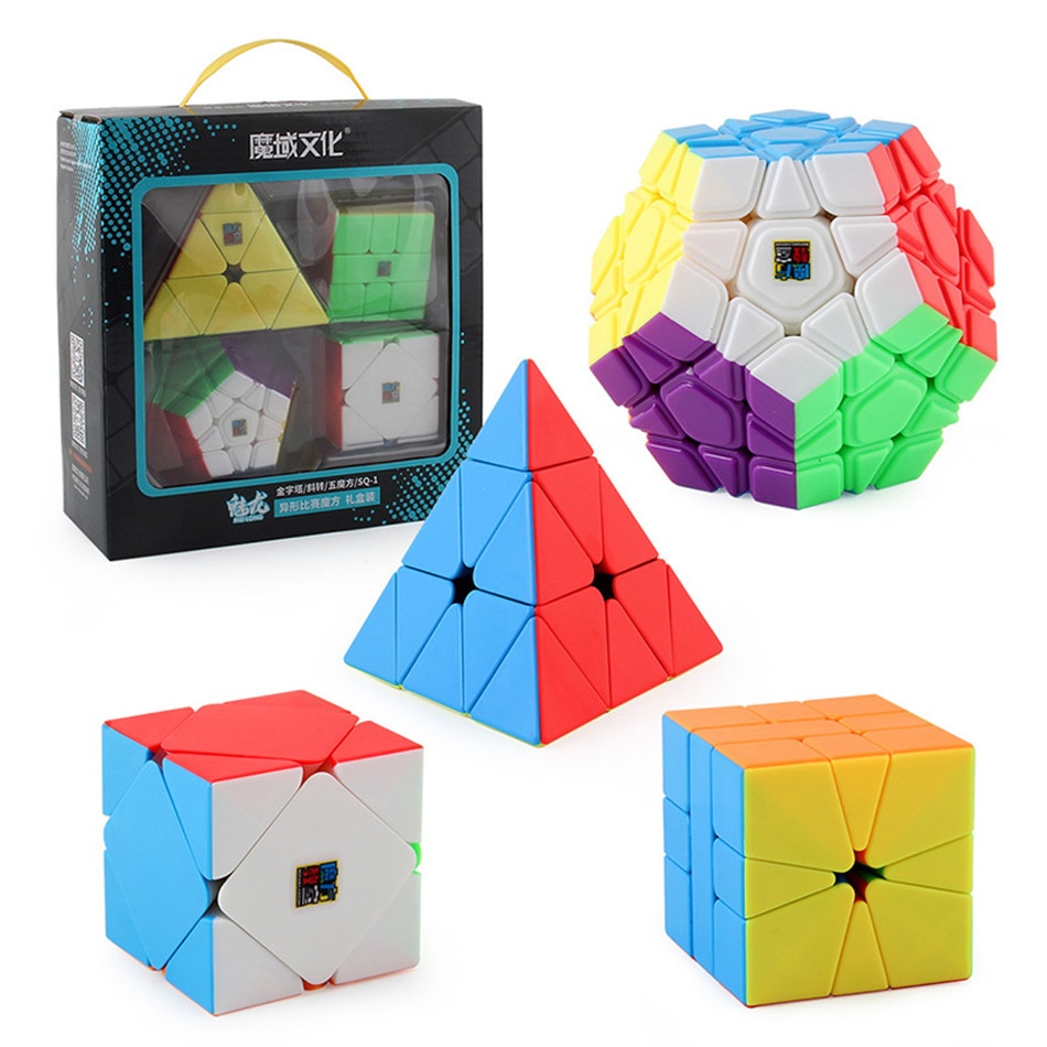 MoYu Cube Gift Box 2x2 3x3 4x4 5x5 Magic Cube SQ-1 Speed Cube Puzzle Game Cube Carbon Fiber Sticker Cubo Present Gift For Kids