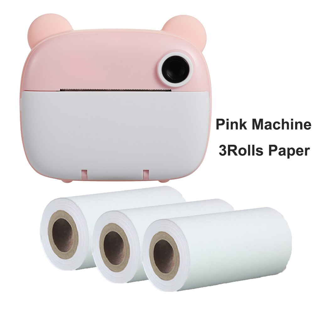 Children's Instant Print Camera Thermal Printing Photo Printer with Thermal Paper Roll Kid's Digital Camera Video Birthday Gift