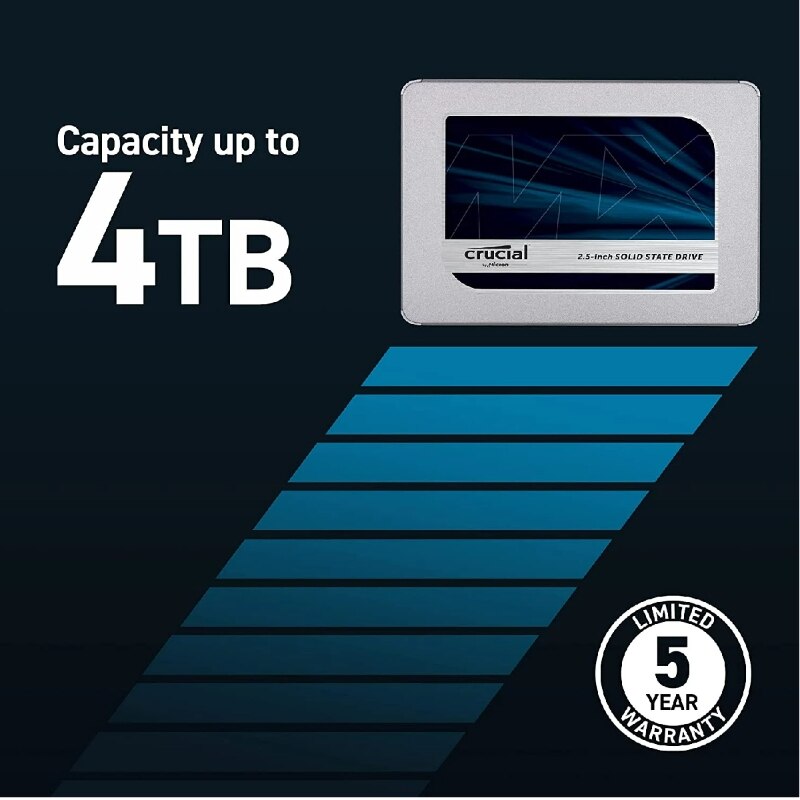 Crucial Internal Solid State Drive MX500 250GB 500GB 1tb 2tb 4tb BX500 480G 3D NAND SATA3.0 SSD HDD Hard Disk For Notebook PC