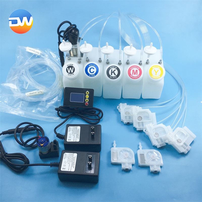 White Ink Ciss System Motor CMYK Color White Tank L1800 L805 Printer Modify Machine Tank with Stirrer DTF 250ml ink tank