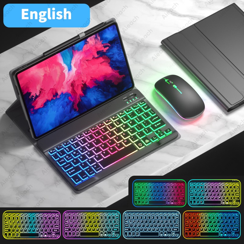 AIEACH Keyboard Case For Lenovo Tab P11 Pro P11 Plus P12 M10 3rd gen Case Bluetooth Keyboard Mouse Cover For Xiaoxin Pad 2022