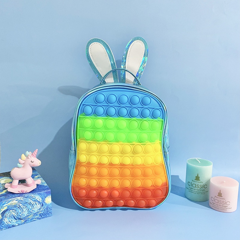 Pop Backpack for Children Girls Push Bubbles Bag Antistress Toys for Kids Student Simple Dimple Crossbody Bags School Backpack