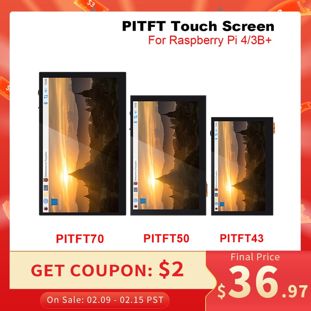 BIGTREETECH PITFT50 V2.0 PITFT70 PI TFT43 Touch Screen DSI LCD Display 3D Printer Parts For Octoprint Raspberry Pi 4 3B Plus 2B