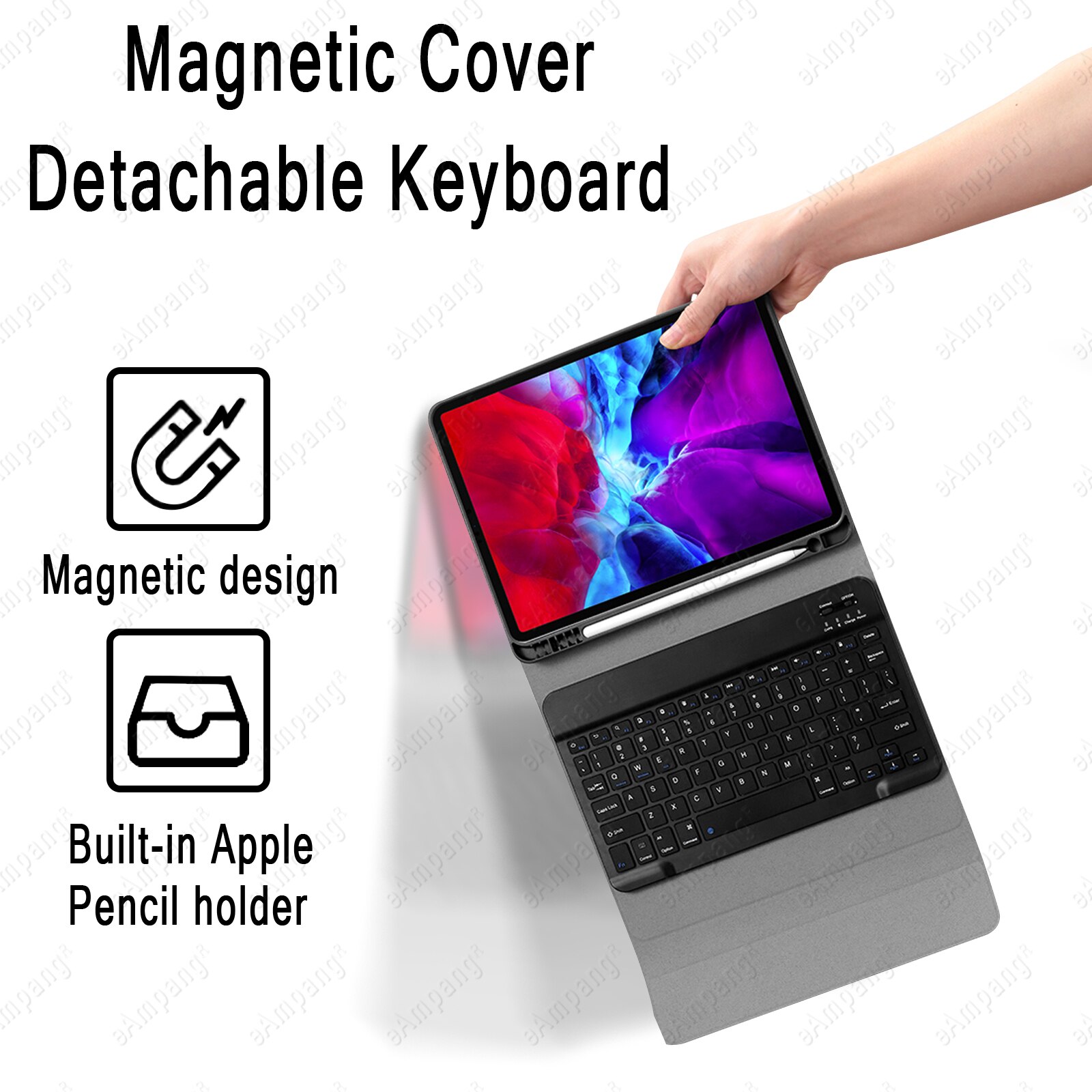 For iPad 10.2 Keyboard Case Mouse iPad Pro 11 Air 4 10.9 Air 3 2 Pro 9.7 10.5 6th 7th 8th 9th 10th Gen 2021 2022 Russian Spanish
