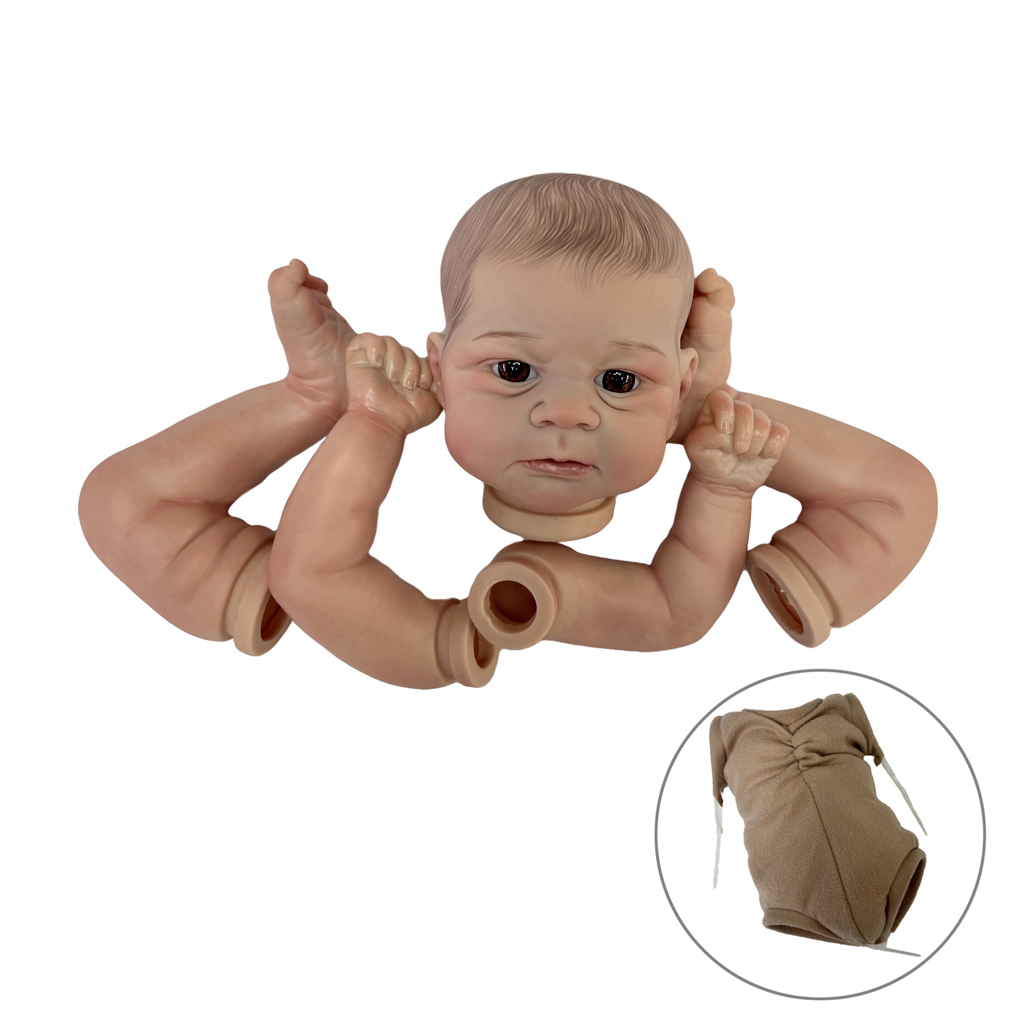 18” Kit Elijah Reborn sin pintar Handmade Vinyl Bebe Reborn Doll Kits Lifelike Painted kits DIY Reborn Accessories реборн