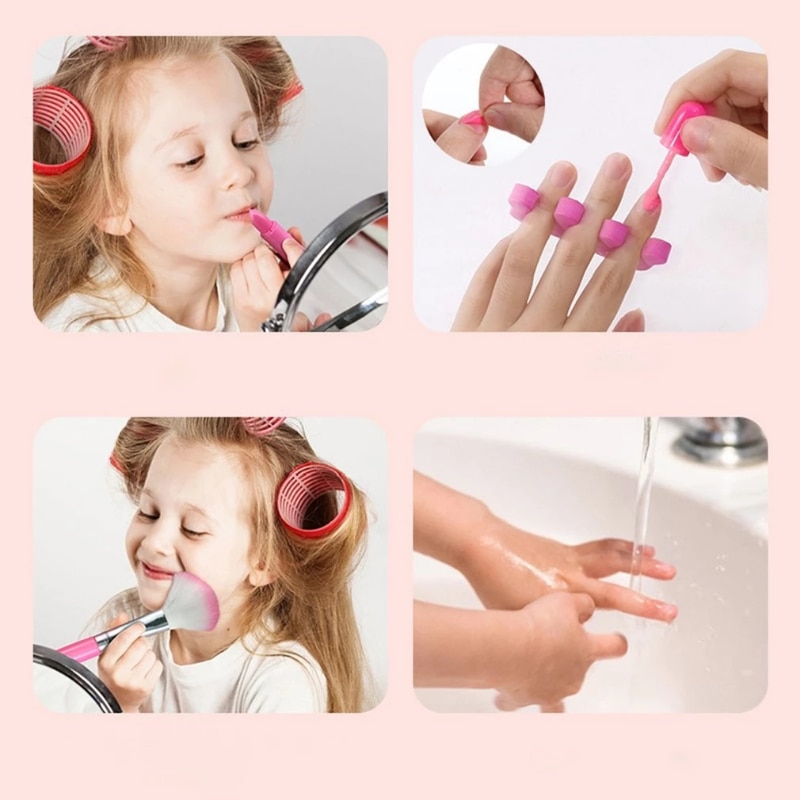 Kids Makeup Cosmetics Playing Box Princess Makeup Girl Toy Play Set Lipstick Eye Shadow Safety Nontoxic Toys Kit for Girl