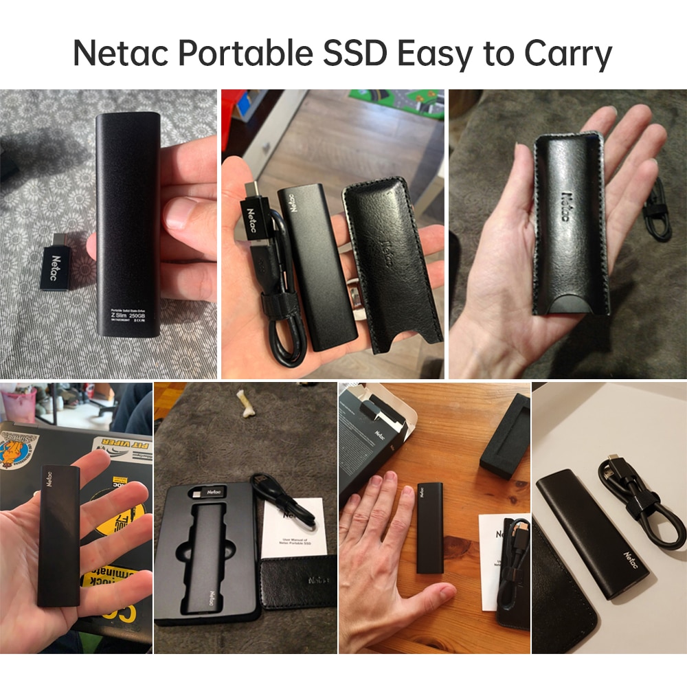 Netac External Portable SSD 250GB 500GB 1TB 2TB SSD Solid Hard Drive External USB 3.1 Type C For Laptop Businessman