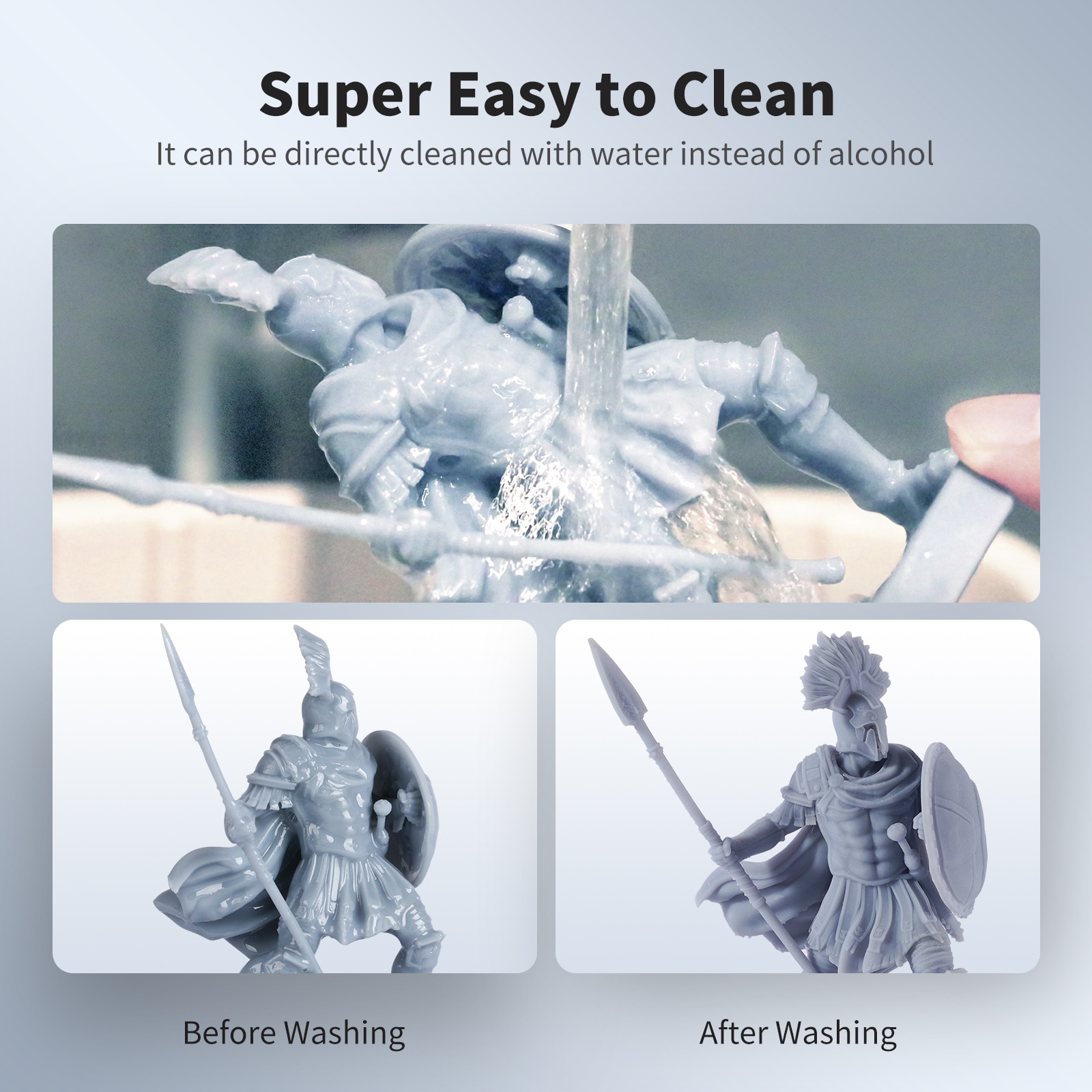 ANYCUBIC Water-Wash 3D Printer Resin  Water-Washable High Precision Low odor And Low Viscosity for LCD resin 3D printers Photon