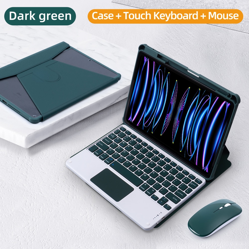 For iPad Keyboard Case For iPad 10th Generation Case For iPad 10.2 9/8/7th Air 3 10.5 Pro Air 4 5 10.9 2018 to 2022 Pro 11 Cover